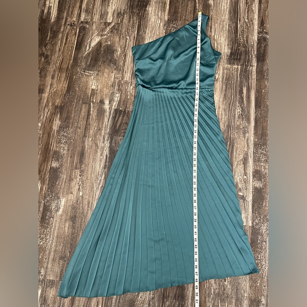 NWT Sam Edelman Women’s One Shoulder Asymmetric Pleated Cocktail Midi Dress - Picture 3 of 8